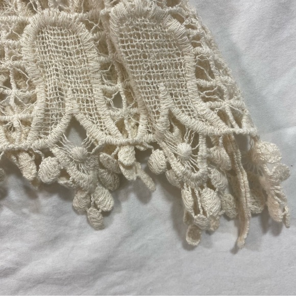 Soho Lady Boho Indian Crochet Vest Fringe Women’s one size cream beige - Picture 3 of 7